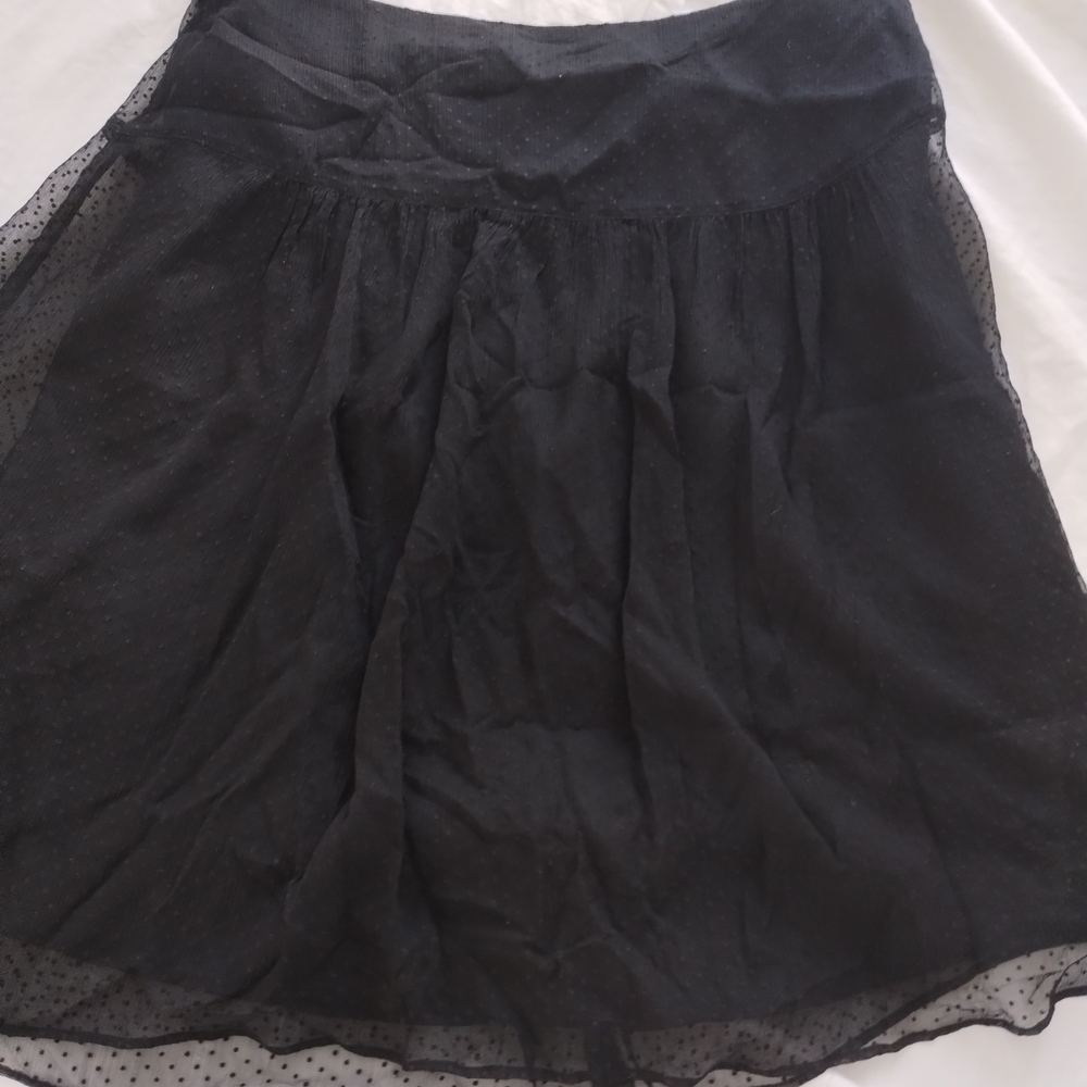 Chic Silk Pois Dark Blue Midi Skirt for Women